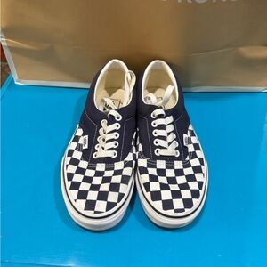 Vans Navy and White Checkerboard Shoes